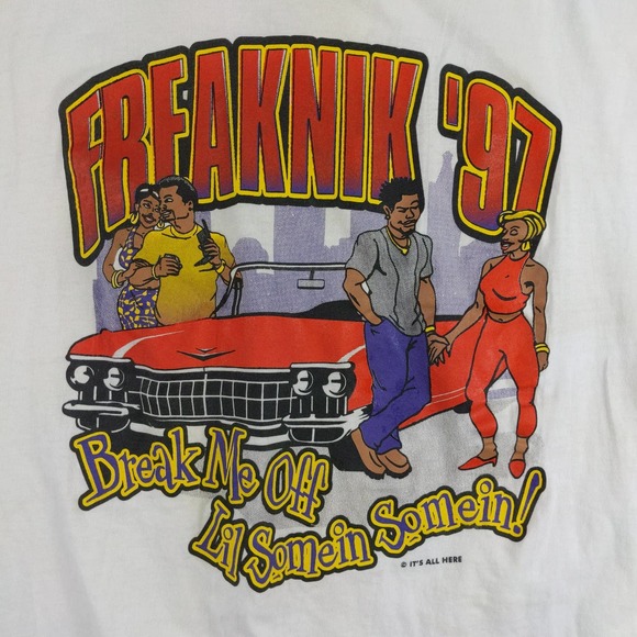 Vintage 1997 Freaknik Atlanta Q-Tees Distressed Single Stitch Tee Shirt XL - Picture 2 of 16